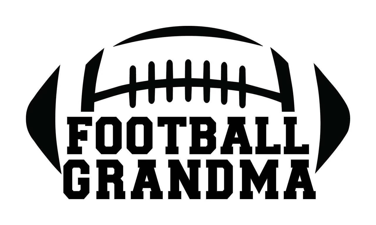 Football Grandma And Text Typography Design