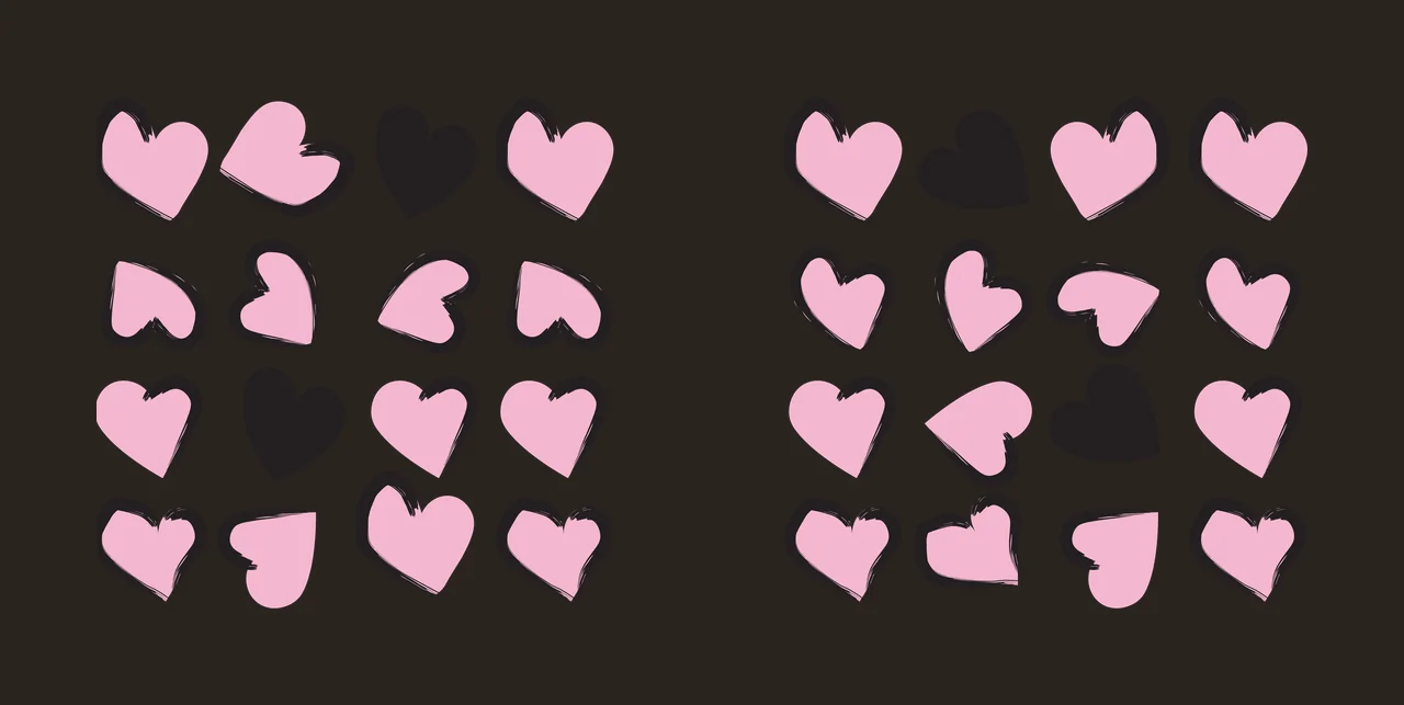 Heart Can Glass Wrap Grid Of Solid Black hearts pattern minimalist contrast preview thumbnail