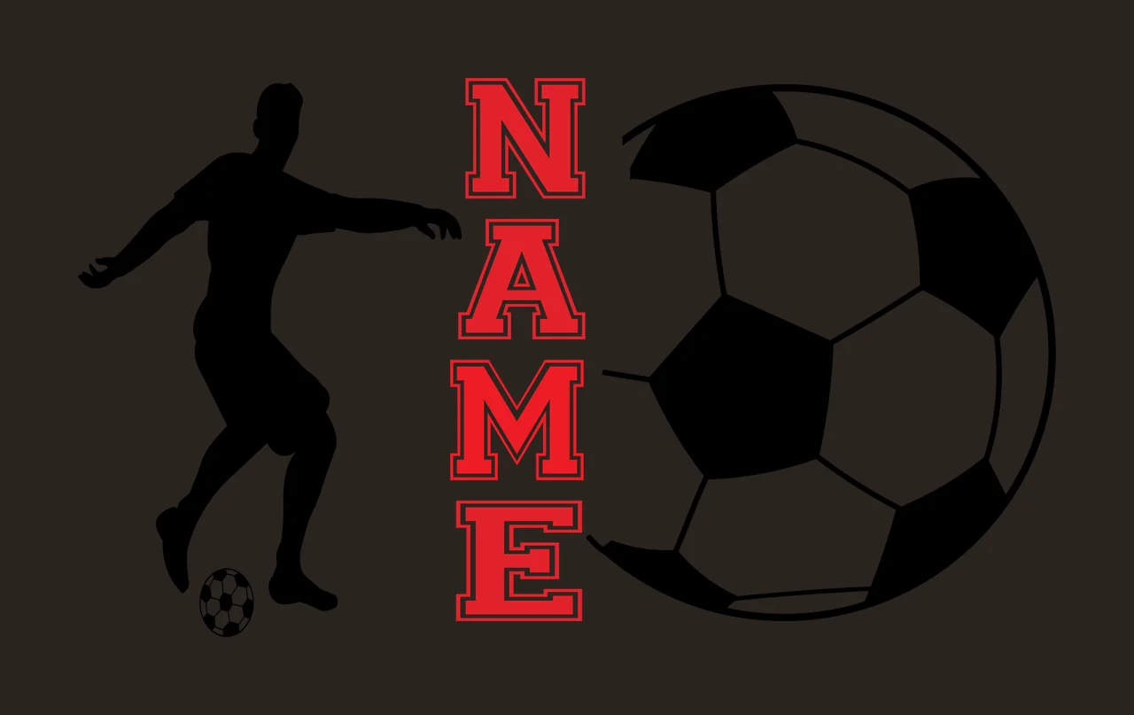 Soccer Name Silhouette Of Person Kicking Ball black white plain contrast preview thumbnail