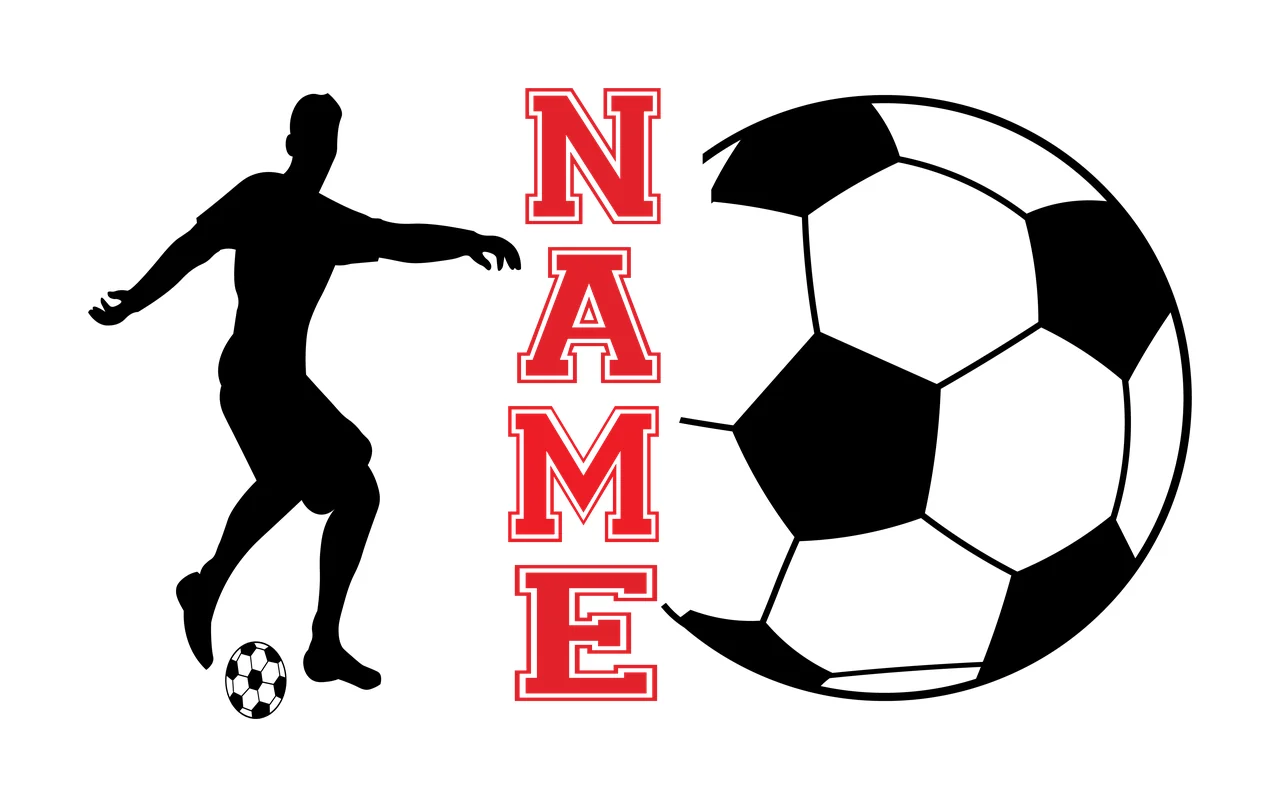 Soccer Name Silhouette Of Person Kicking Ball black white plain
