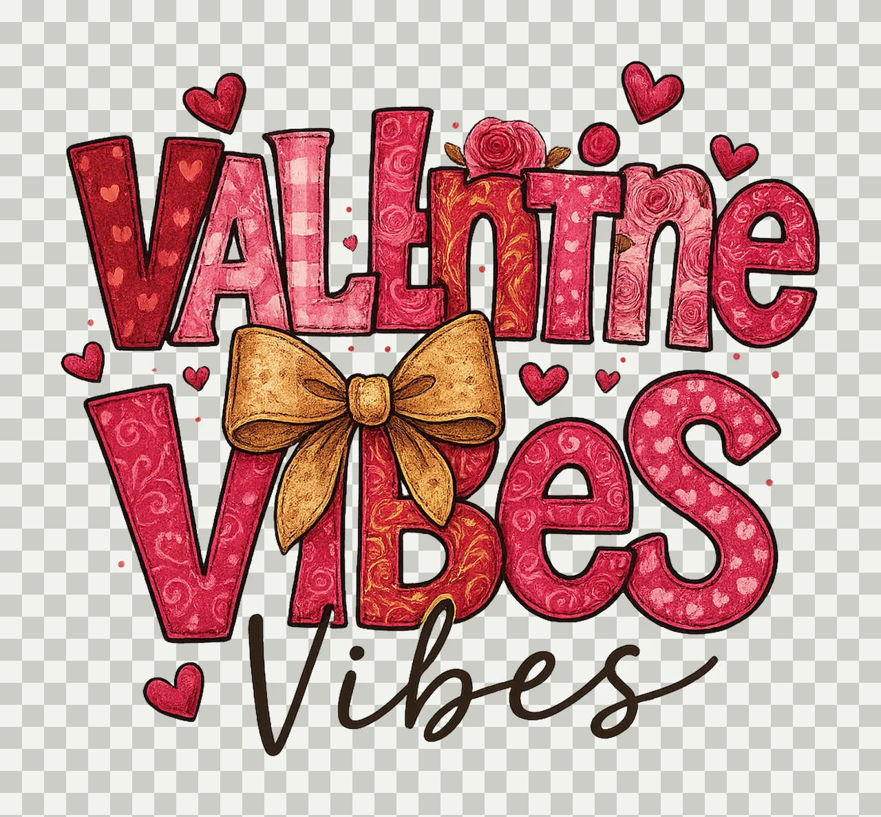 Coquette Valentine Vibes Glitter Valentine Brushstroke transparency and detail preview thumbnail