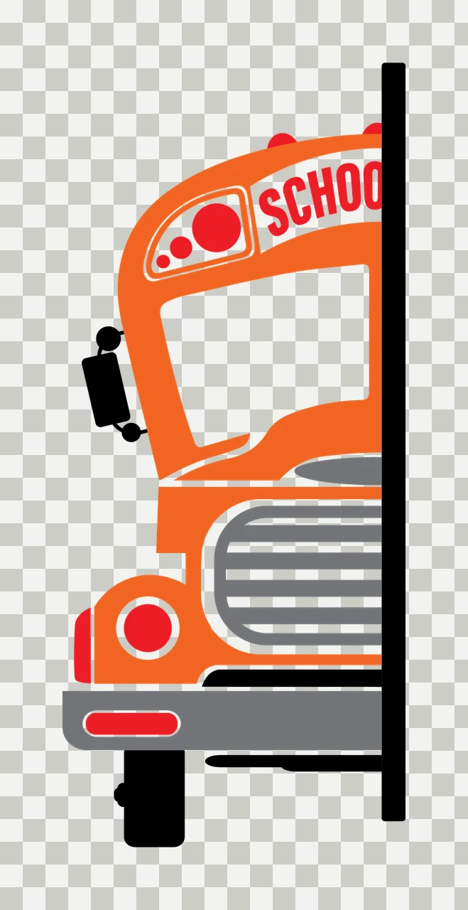 School Bus Revealing With Front And Lights transparency and detail preview thumbnail