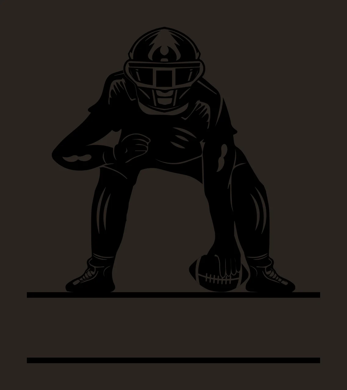 Football Player Kneeling With Ball Helmet contrast preview thumbnail