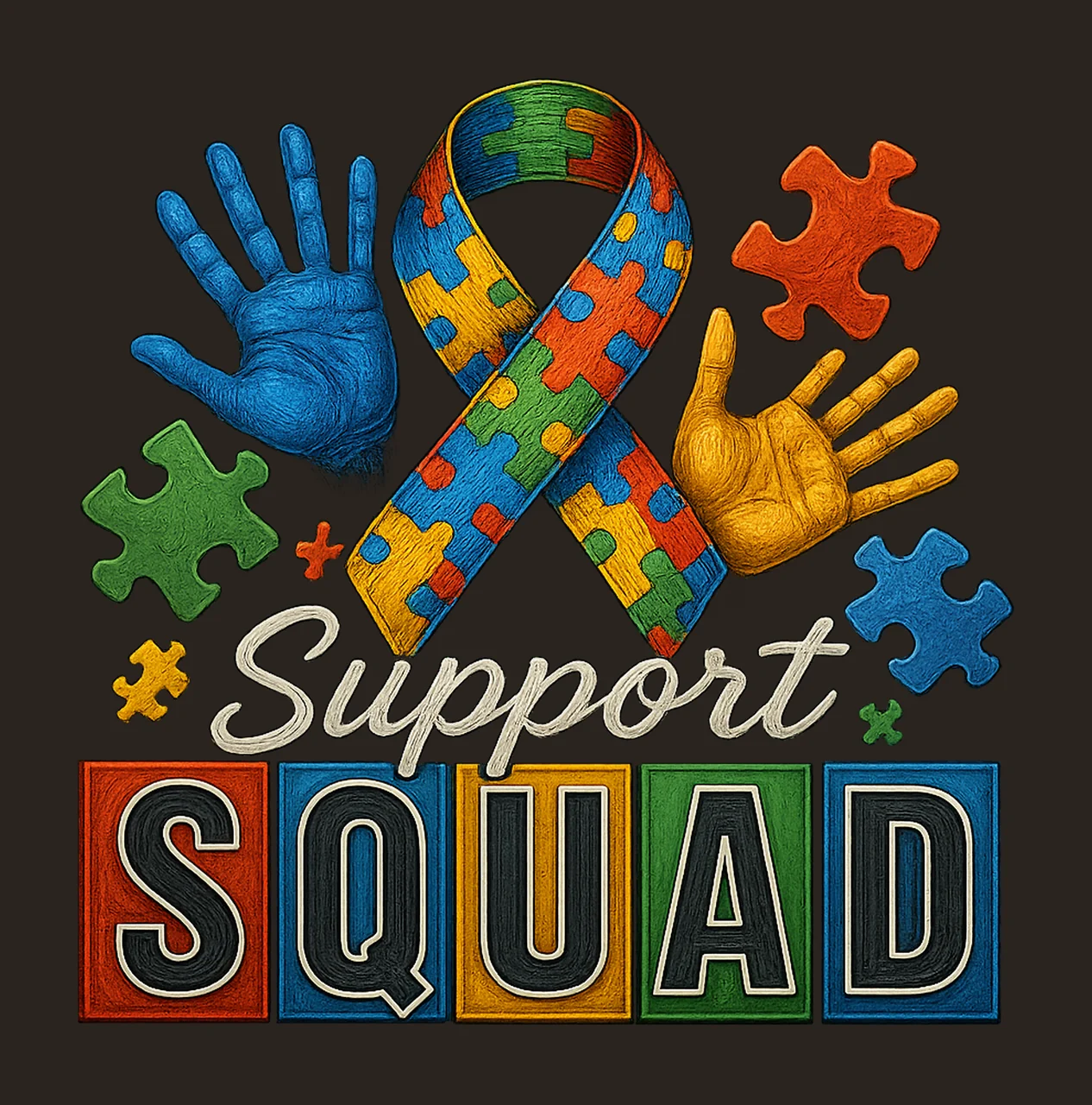 Support Squad Neurodiversity Inclusivity Advocate Design contrast preview thumbnail