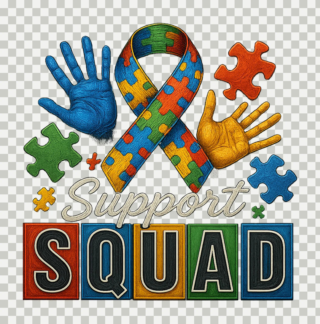 Support Squad Neurodiversity Inclusivity Advocate Design transparency and detail preview thumbnail