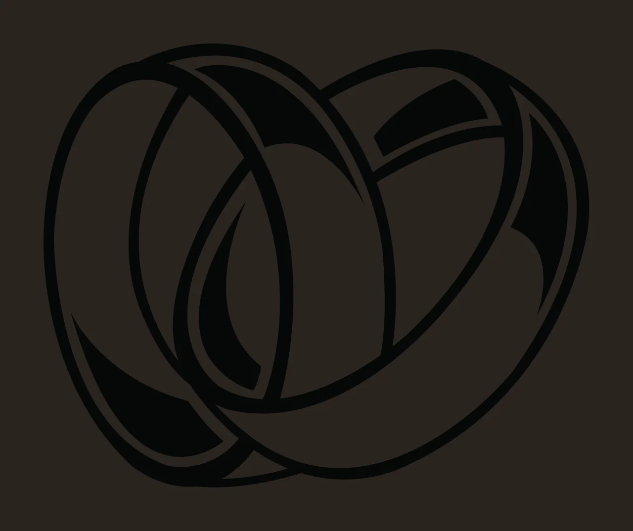 Rings Linked With Circles And Bands In Black contrast preview thumbnail