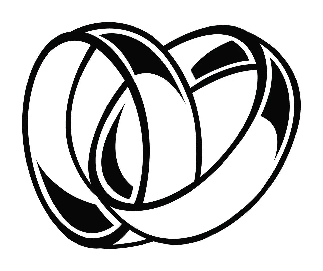 Rings Linked With Circles And Bands In Black