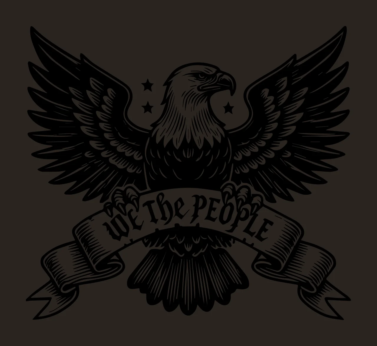 We The People Eagle Emblem stars ribbon vintage illustration contrast preview thumbnail