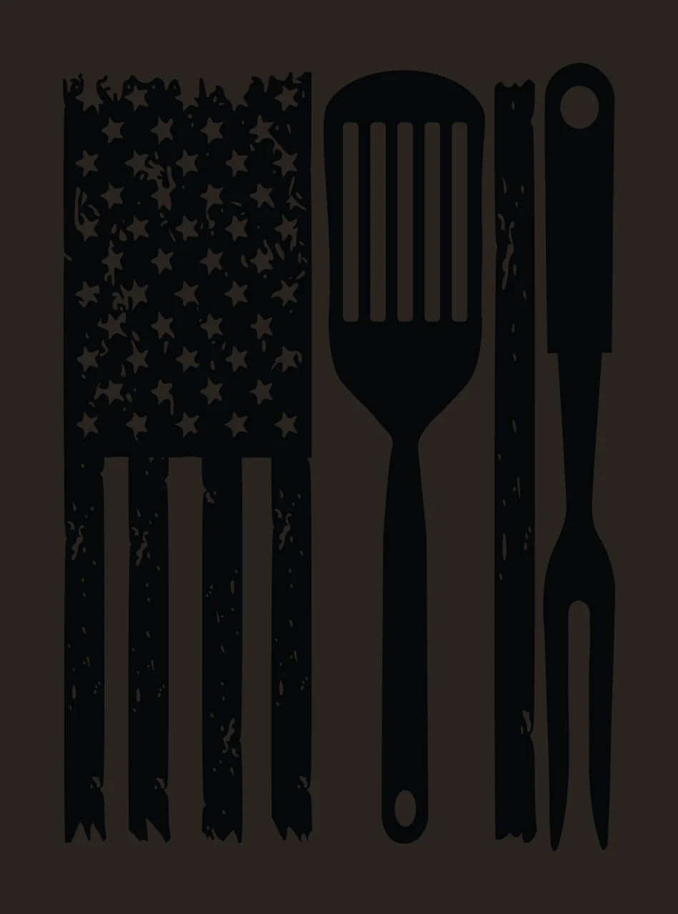 Patriotic Spatula And Fork Graphic stationary stars stripes contrast preview thumbnail