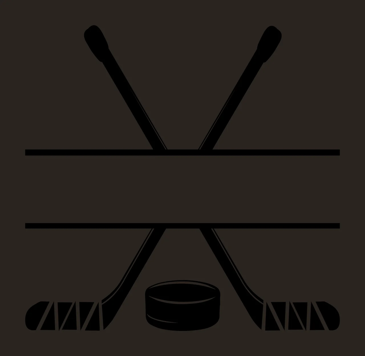 Hockey Sticks Crossed With Puck And Bars contrast preview thumbnail