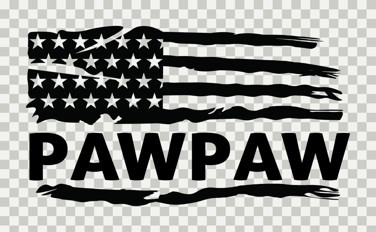 Flag Pawpaw Horizontal Distressed Graphic With The Word Variation transparency and detail preview thumbnail