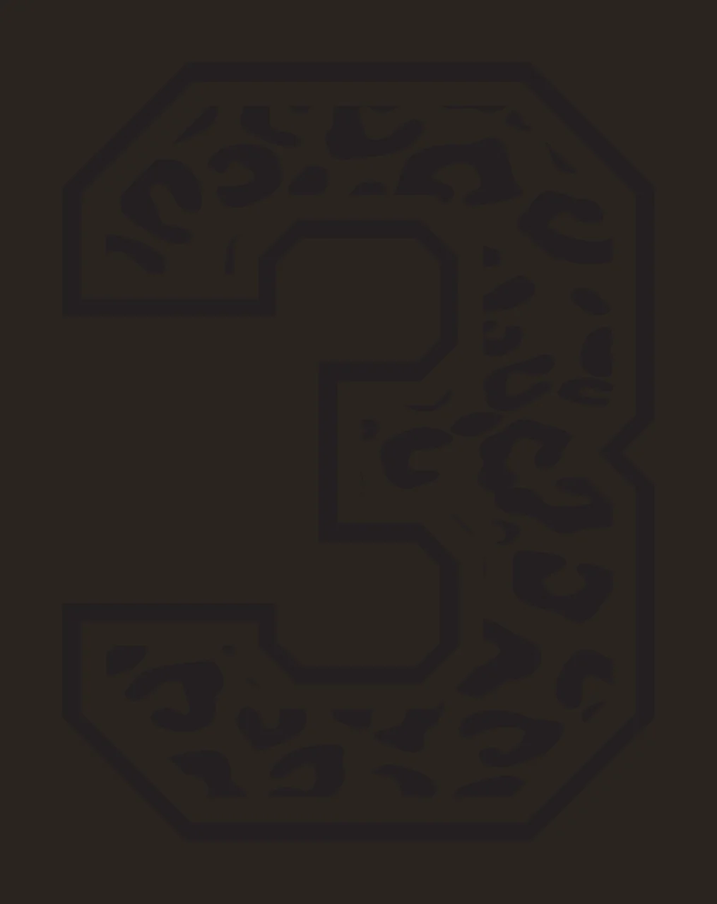Black Varsity Half Font Leopard Character 21 print animal cheetah contrast preview thumbnail