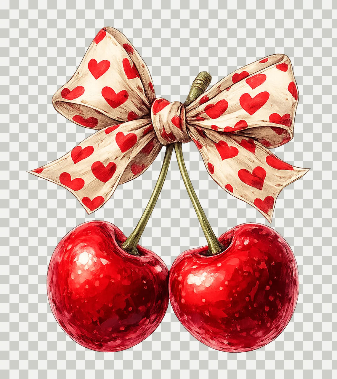 Leopard Print Coquette Cherry Bow Artwork Love You Cherry transparency and detail preview thumbnail