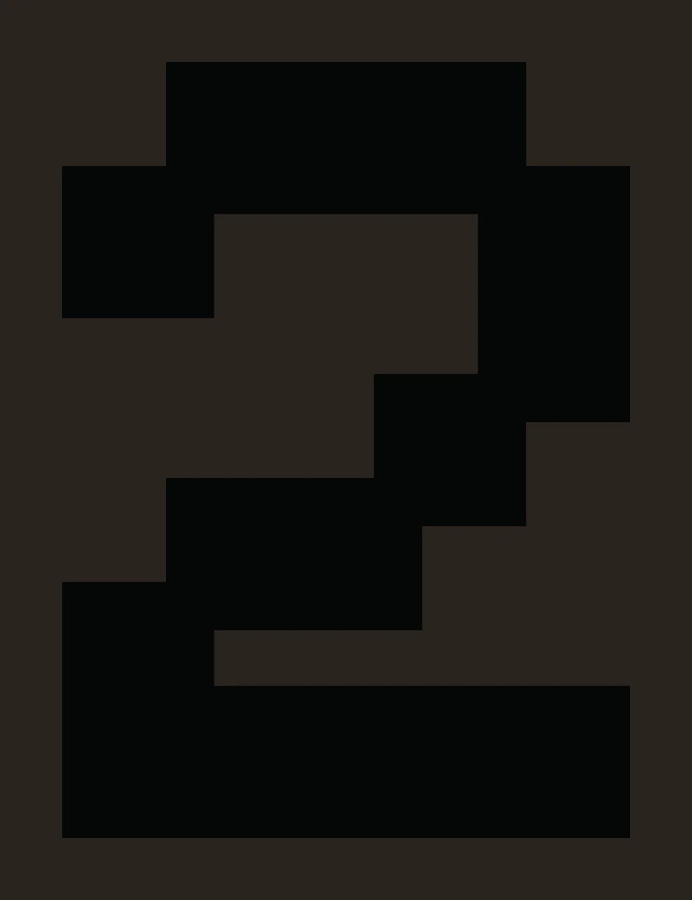 Number 2 Pixelated Bold Font Standing Pixel art black Plain background contrast preview thumbnail