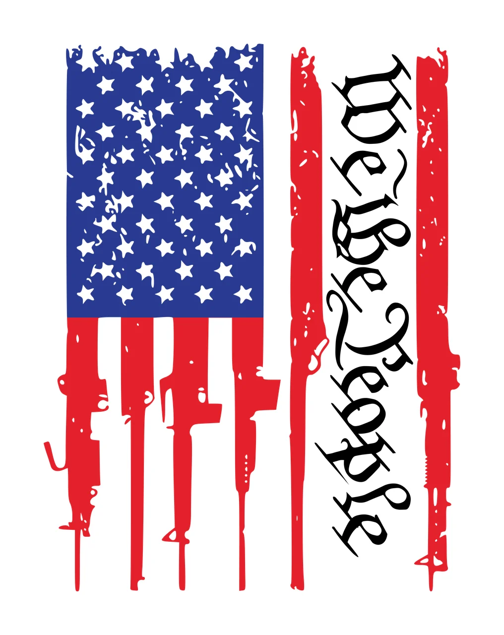 We People Flag A We The People Vertical stars rifles black