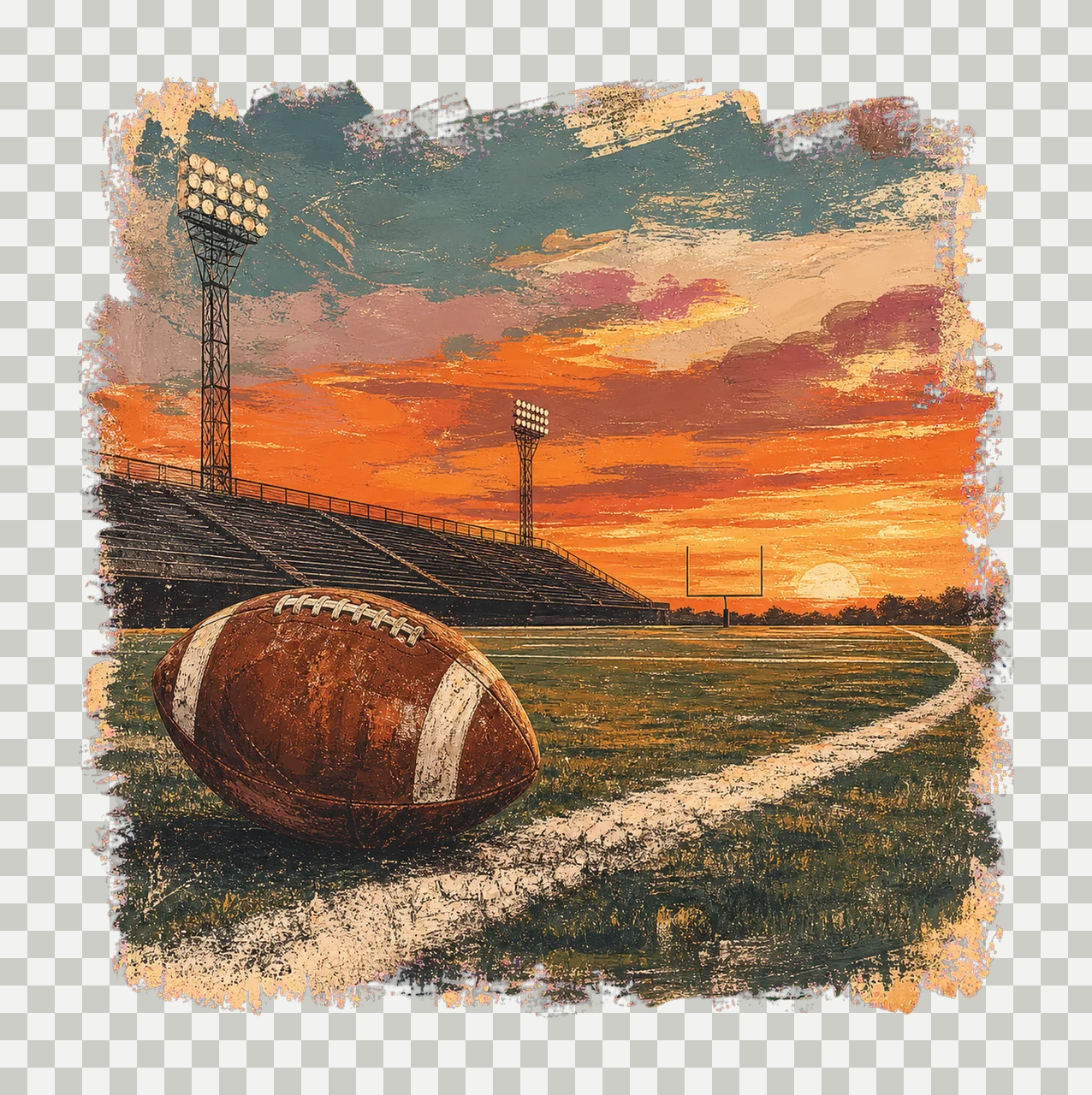 Football Mom Sunset Shirt Club Stripes Coastal Variation C transparency and detail preview thumbnail