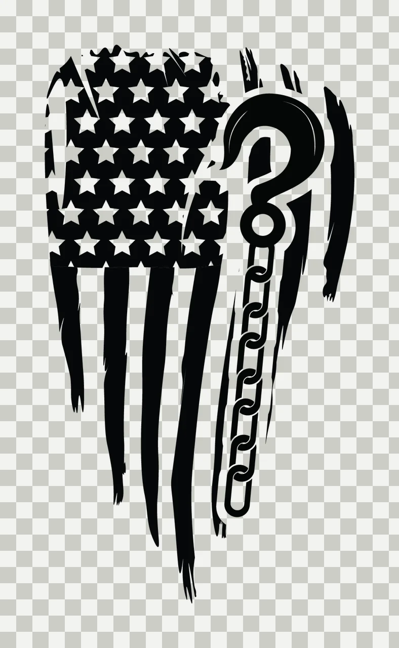 Flag Distressed With Heavy Chain Hook and Hang stars stripes transparency and detail preview thumbnail