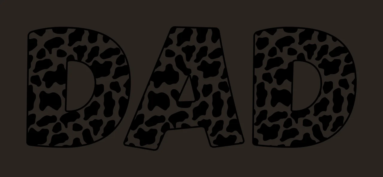 Cow Dad Print Letter Pattern Word spelling letters patterned contrast preview thumbnail