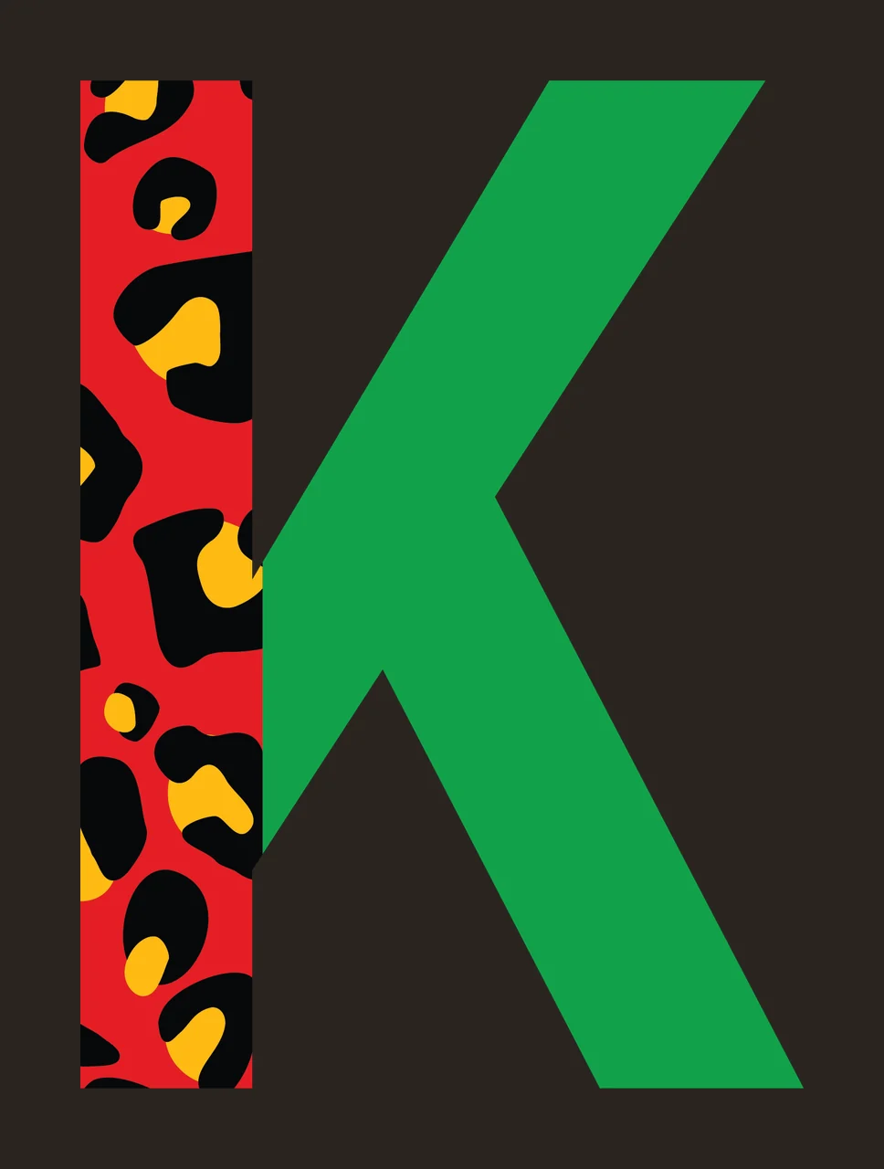 Can Glass Wrap K Letter With Leopard contrast preview thumbnail