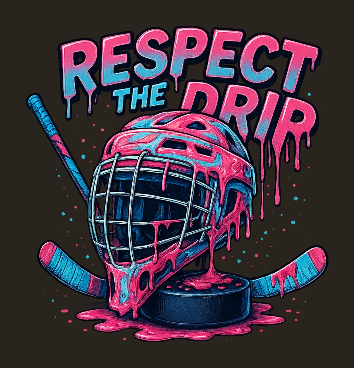 Hockey Drip Ice Cream Drip Respect The Drip Hockey Mama contrast preview thumbnail