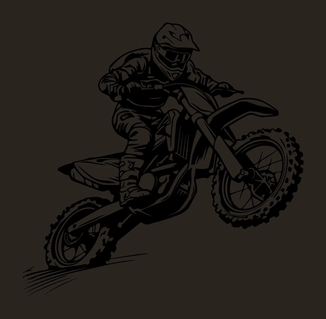 Motocross Rider Performing Wheelie Stunt motorcycle helmet contrast preview thumbnail