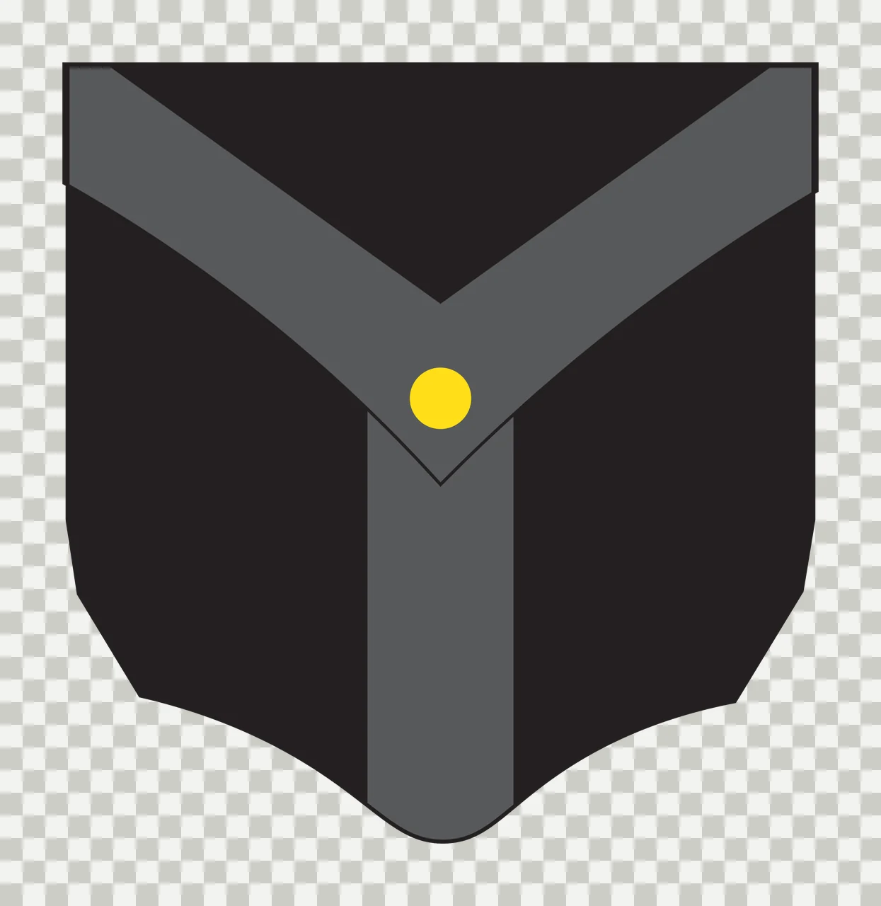 Black Shield Silhouette With Flat Top And Pointed shape border transparency and detail preview thumbnail