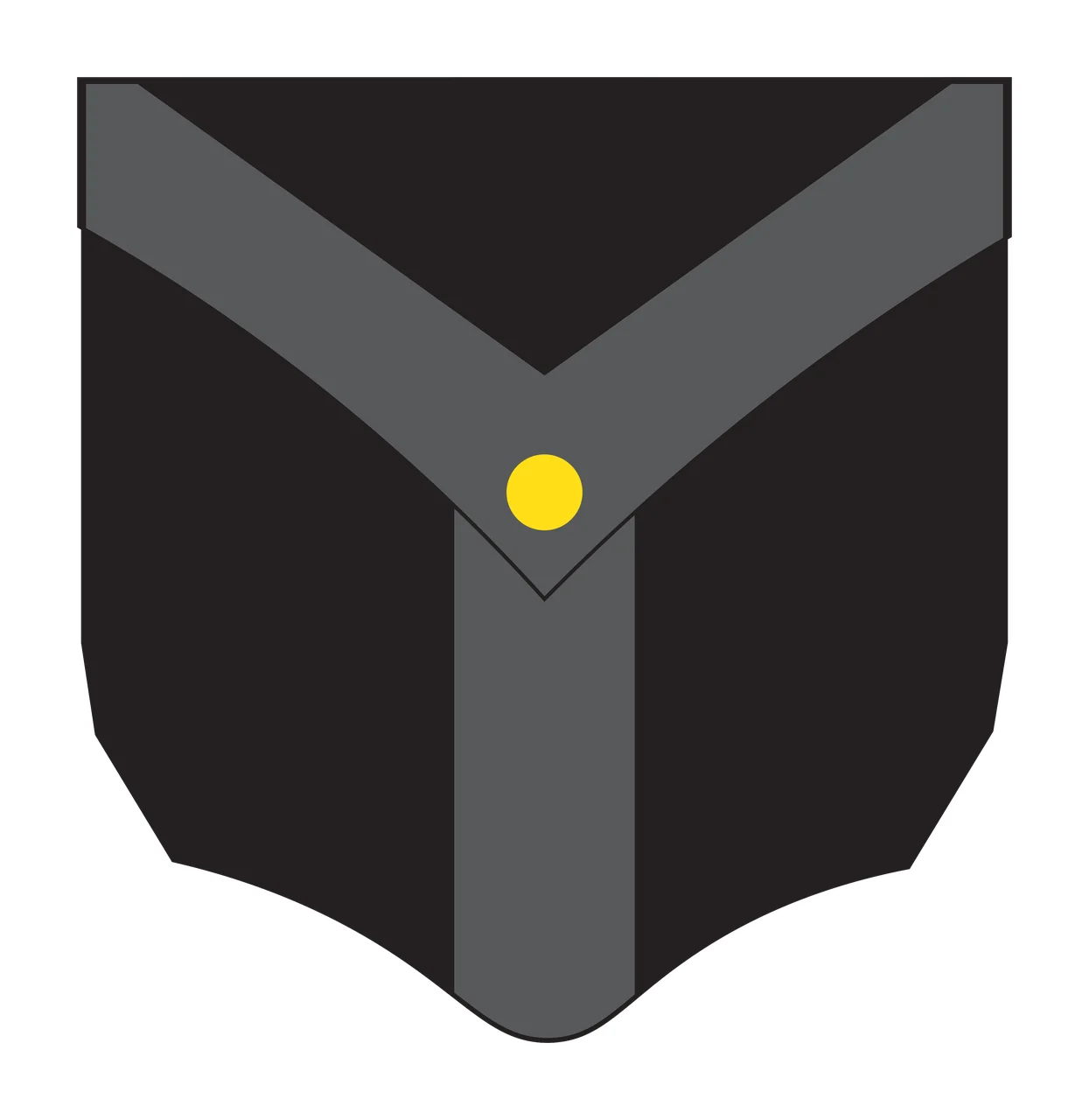 Black Shield Silhouette With Flat Top And Pointed shape border