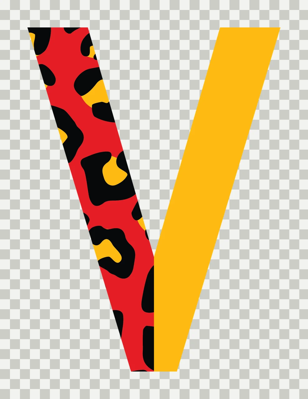 Can Glass Wrap V Letter Design Split Pattern transparency and detail preview thumbnail