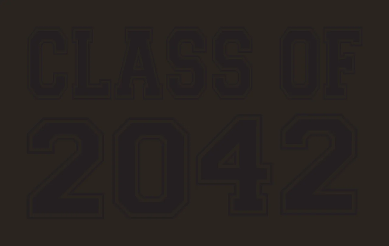 CLASS OF 2042 Typography Design with black lettering and white outlines contrast preview thumbnail
