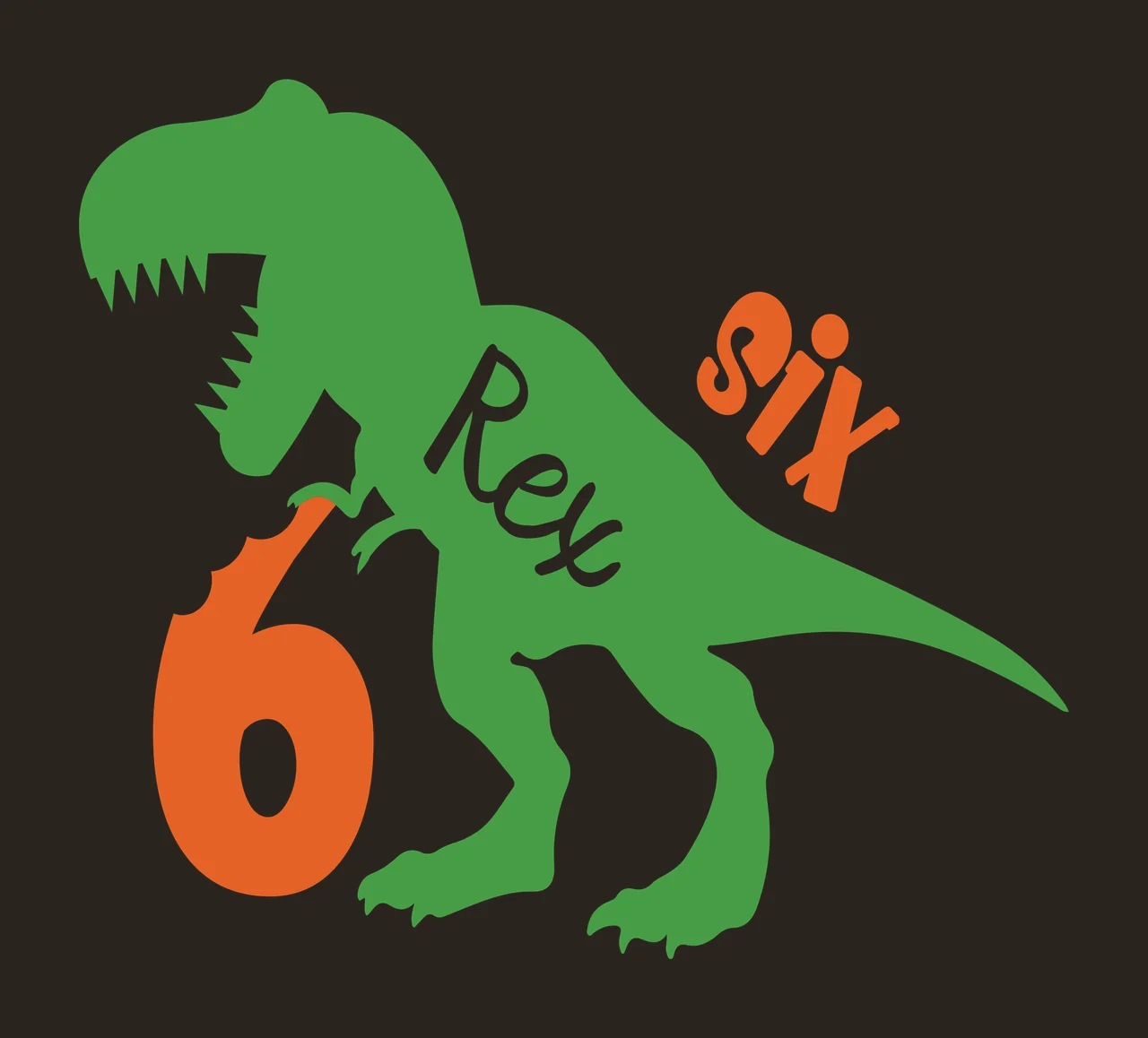 Dinosaur Silhouette Graphic and number Standing teeth Cartoon contrast preview thumbnail