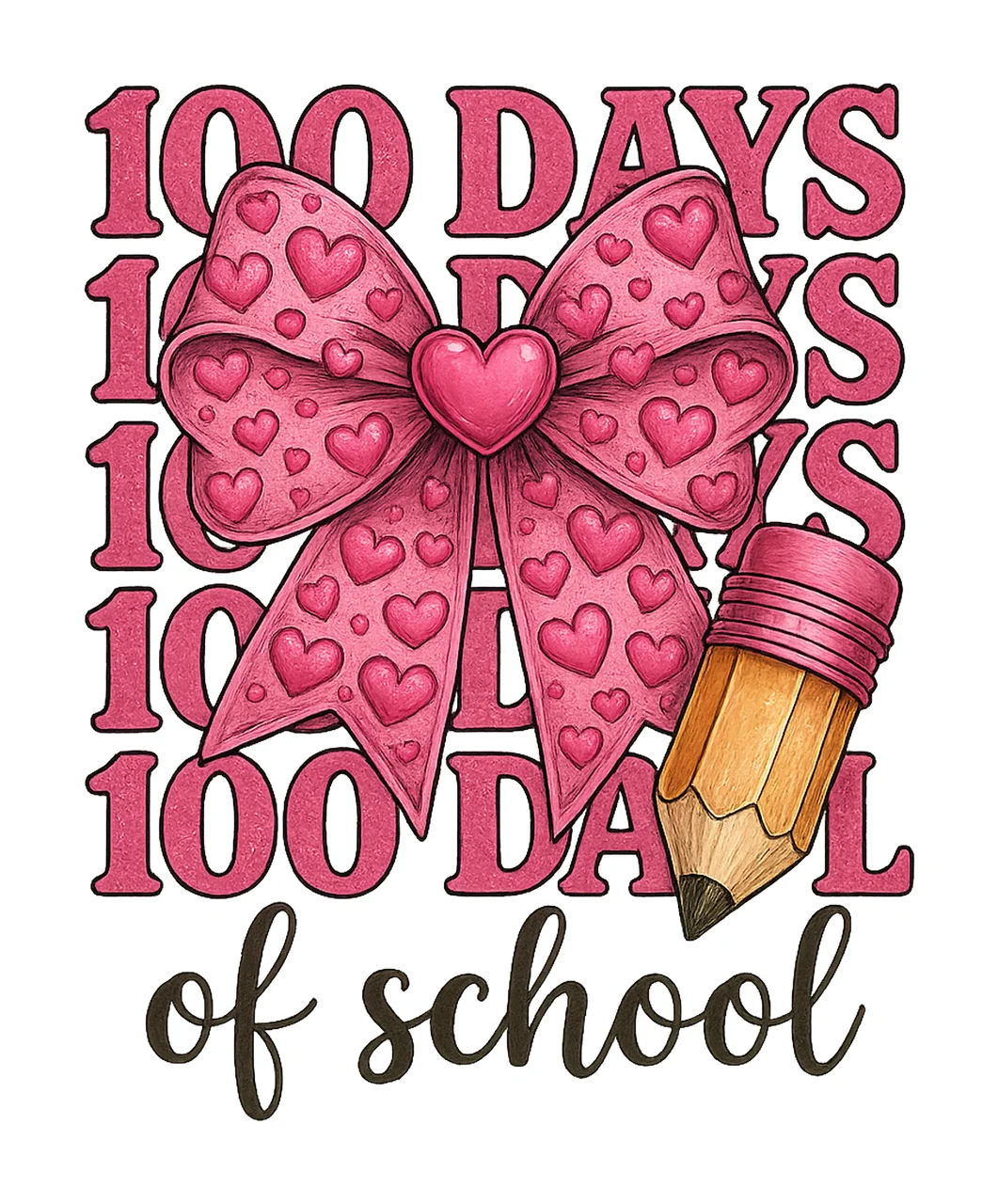 100 Days of School Coquette Bow Teacher Shirt Design Cute