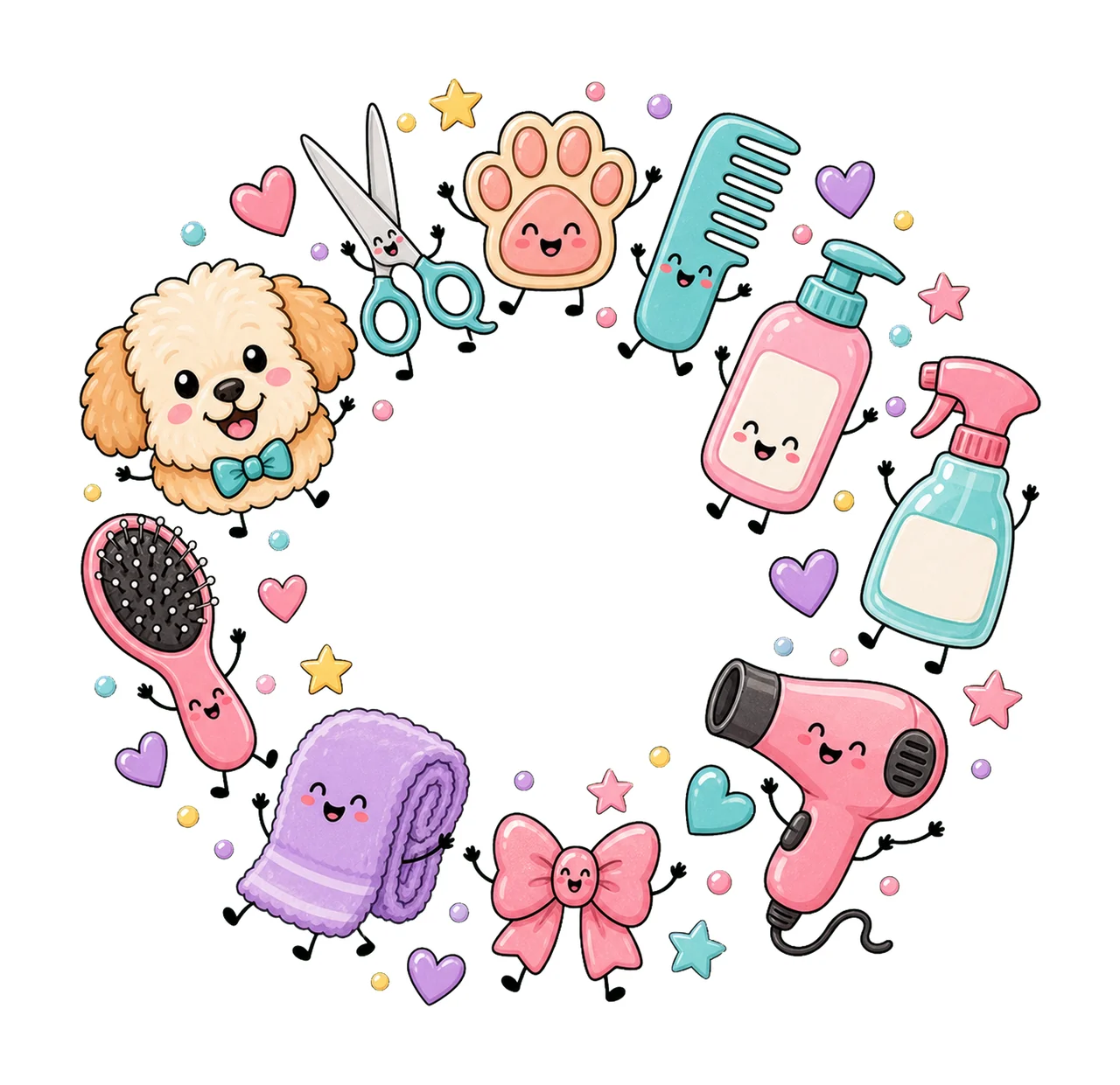 Dog Groomer Pet Groomer Design Doodle Style Dog Variation B
