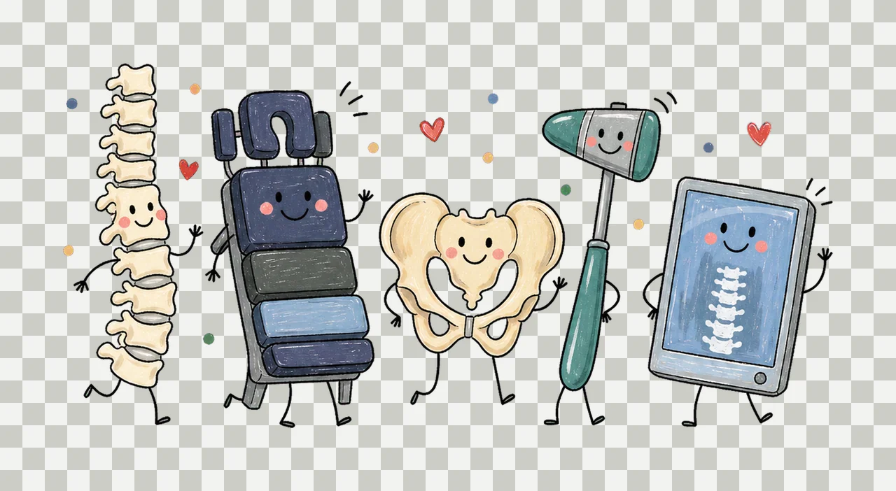 Chiropractor Occupation Doodles Cute Variation A transparency and detail preview thumbnail