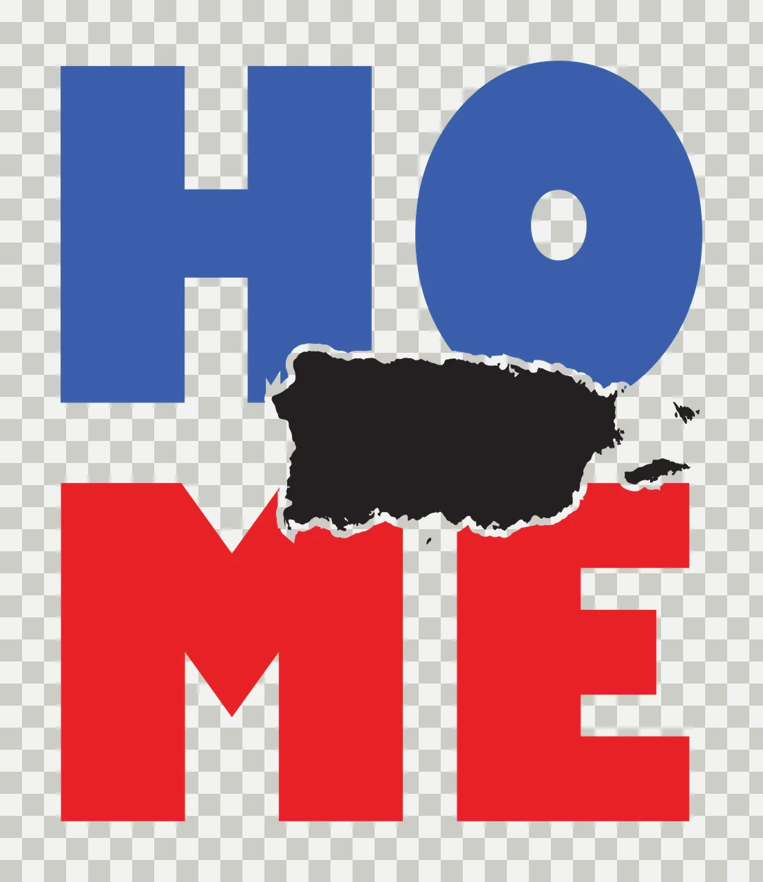 Home Text With Map Graphic and island Overlapping Letters design transparency and detail preview thumbnail