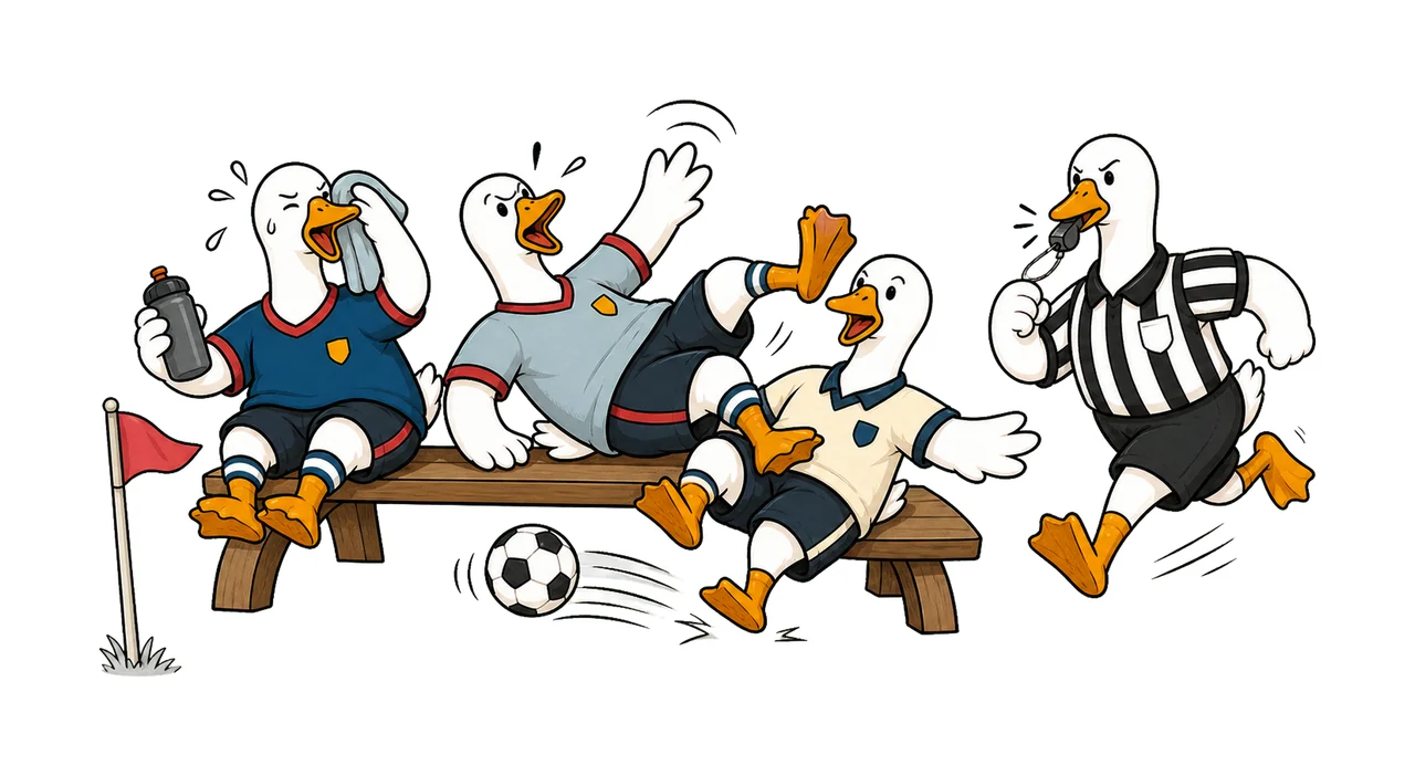 Funny Goose Soccer Team Digital Referee Goalie Variation A