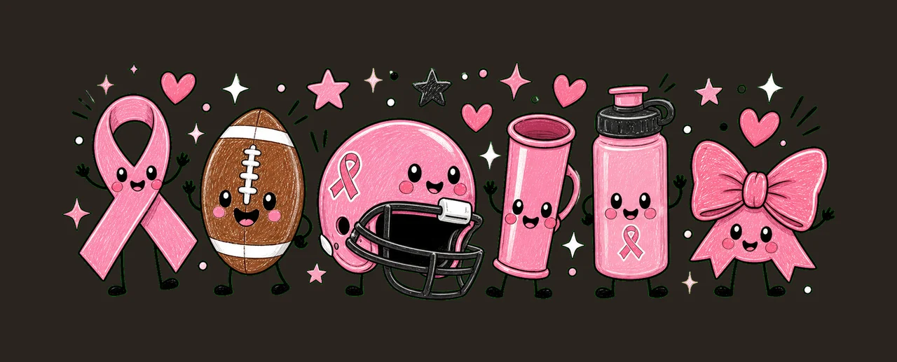 Tackle Breast Cancer Cute Football Awareness Design Helmet contrast preview thumbnail