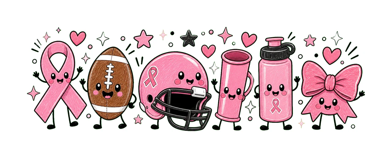 Tackle Breast Cancer Cute Football Awareness Design Helmet