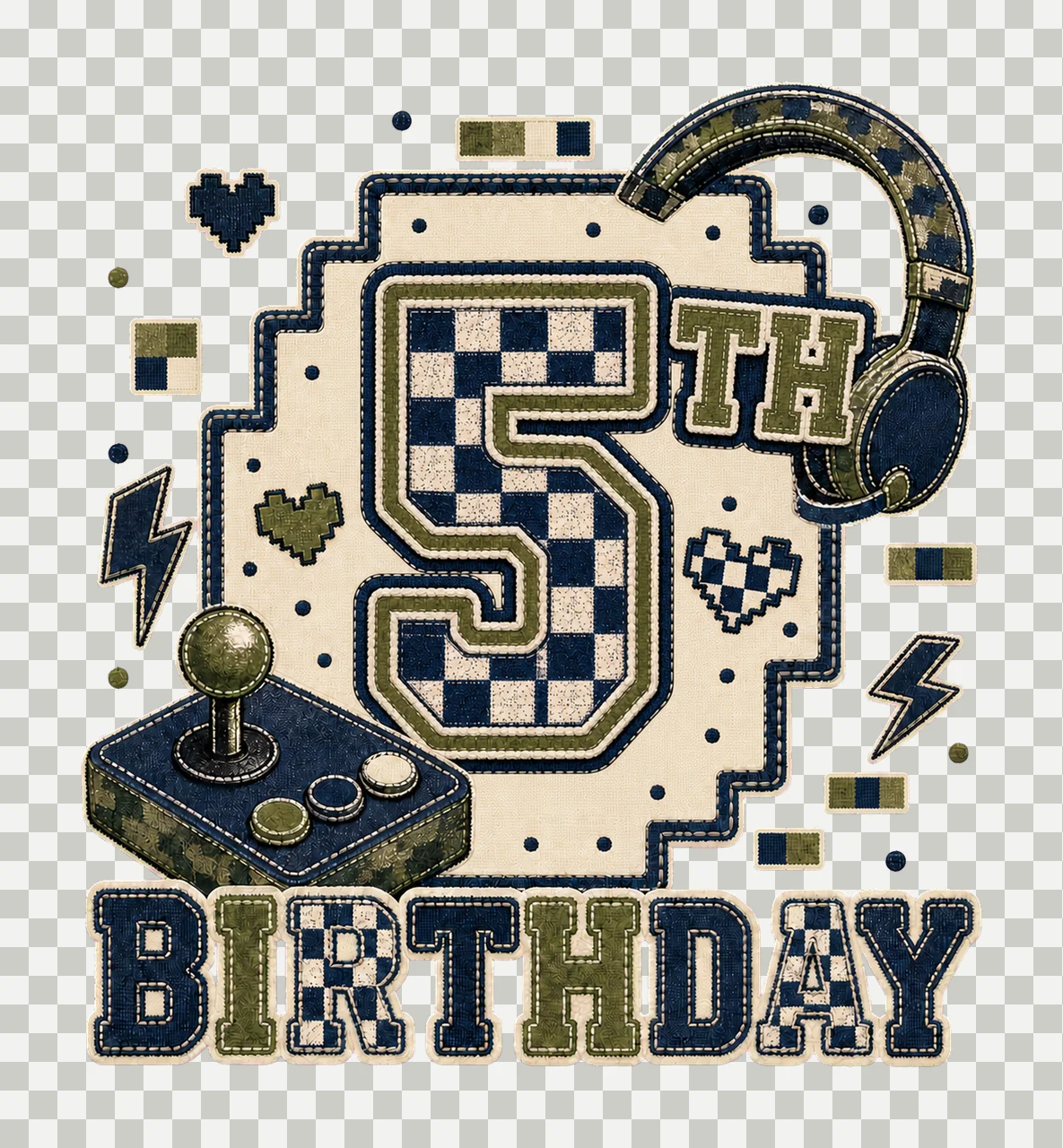 Star Camo Gamer Birthday sublimation instant Variation B transparency and detail preview thumbnail