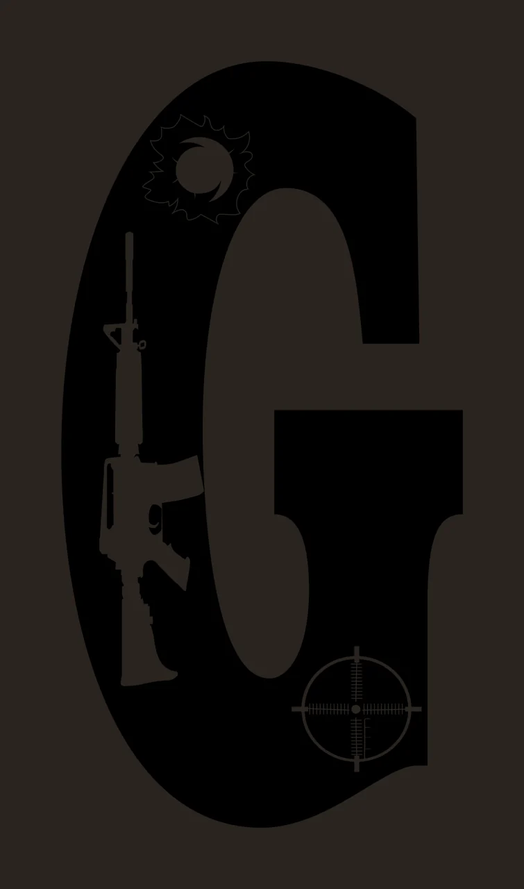 Gun Alphabet Character 22 scalable logo design icon contrast preview thumbnail