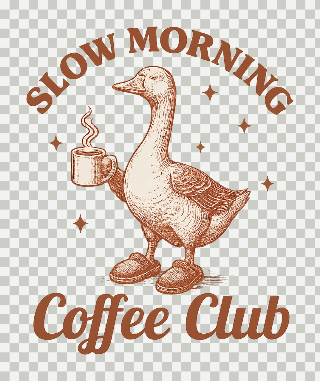 Funny Goose Coffee Club Retro Animal Artwork Sublimation transparency and detail preview thumbnail