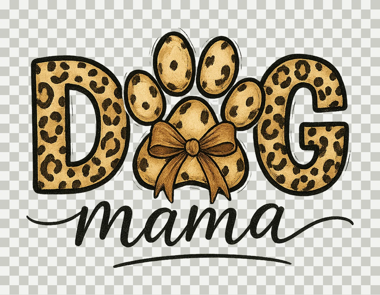 Custom Dog Mama Leopard Sleeve Design Dog Lover Sublimation transparency and detail preview thumbnail
