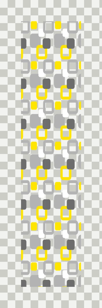 Geometric pattern Illustration with rounded rectangles, squares, overlapping shapes and mod pattern in yellow, light gray and dark gray transparency and detail preview thumbnail