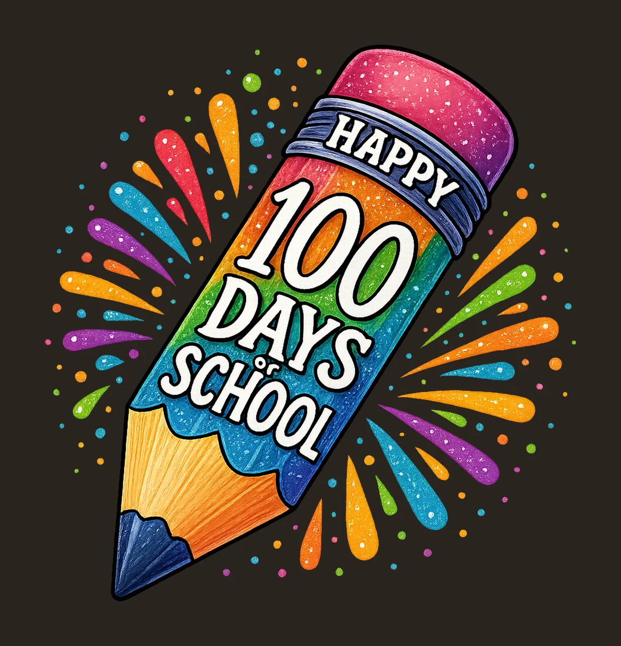 Happy 100 Days Of School Holy Cow Design Highland Cow Art contrast preview thumbnail