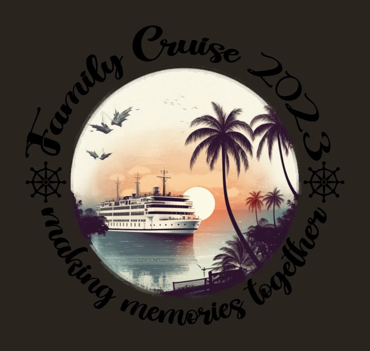 Family Cruise 2023 Making Memories Together Circular Text Variation contrast preview thumbnail