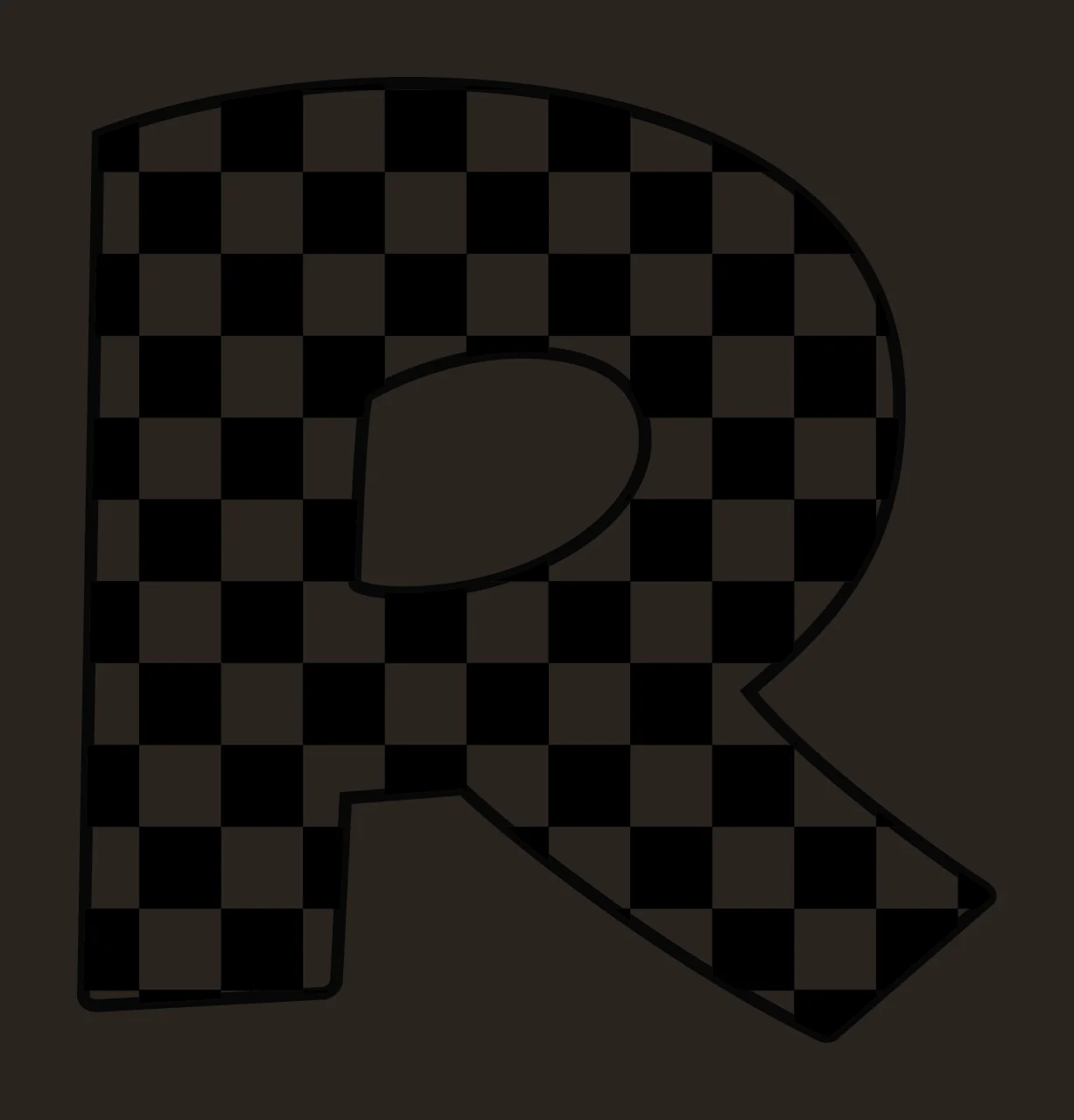 Can Glass Wrap R Letter Checkerboard Pattern contrast preview thumbnail