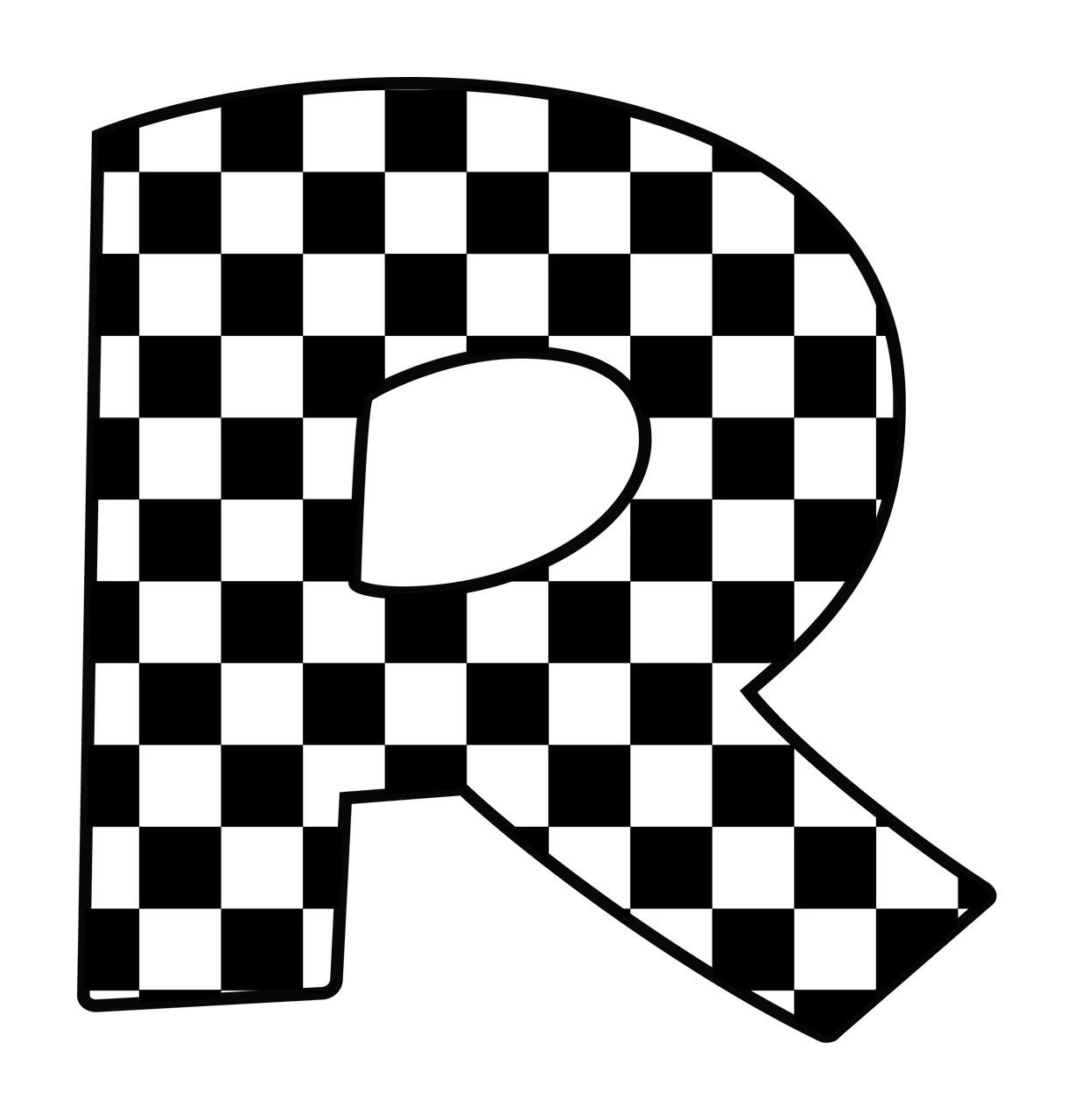 Can Glass Wrap R Letter Checkerboard Pattern