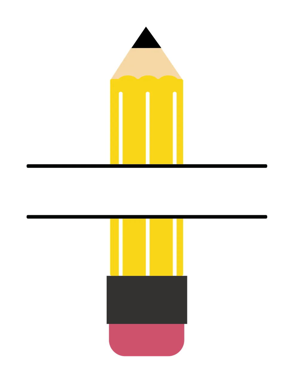 Pencil With Split Bar And Eraser In Yellow stationery