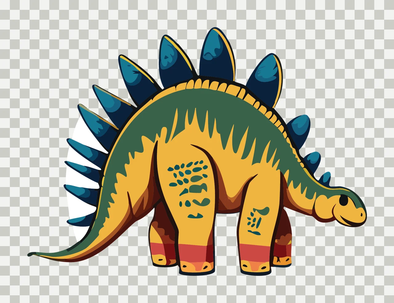 Dinosaur Stegosaurus Silhouette Side Profile plates tail black transparency and detail preview thumbnail