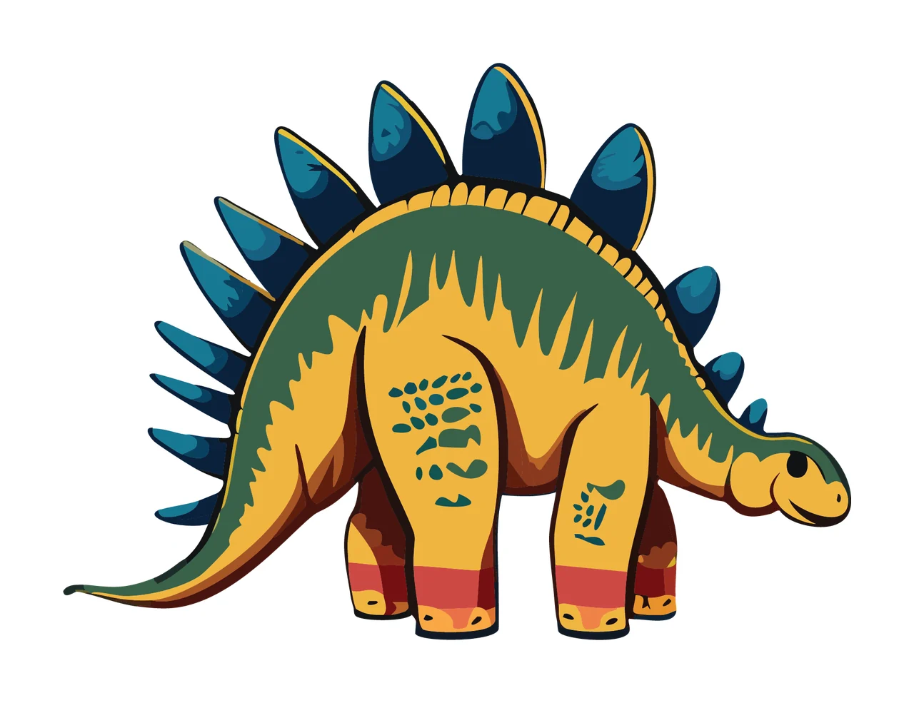 Dinosaur Stegosaurus Silhouette Side Profile plates tail black