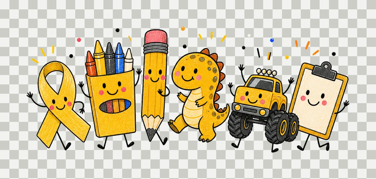 Childhood Cancer Awareness sublimation instant Variation D transparency and detail preview thumbnail